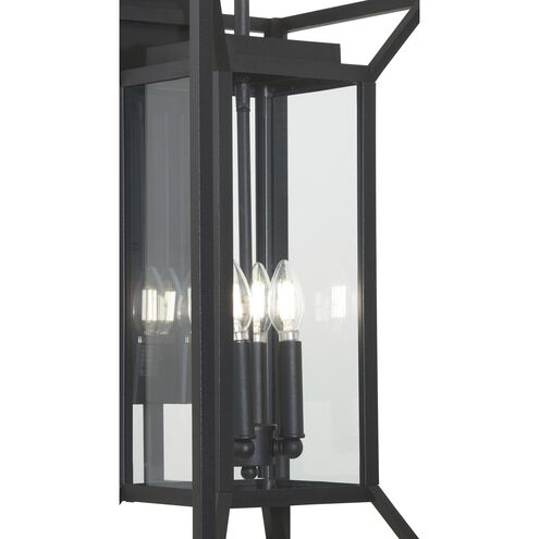 Great Outdoors Harbor View 4 Light 25.38 inch Sand Coal Outdoor Wall Mount in Clear Glass